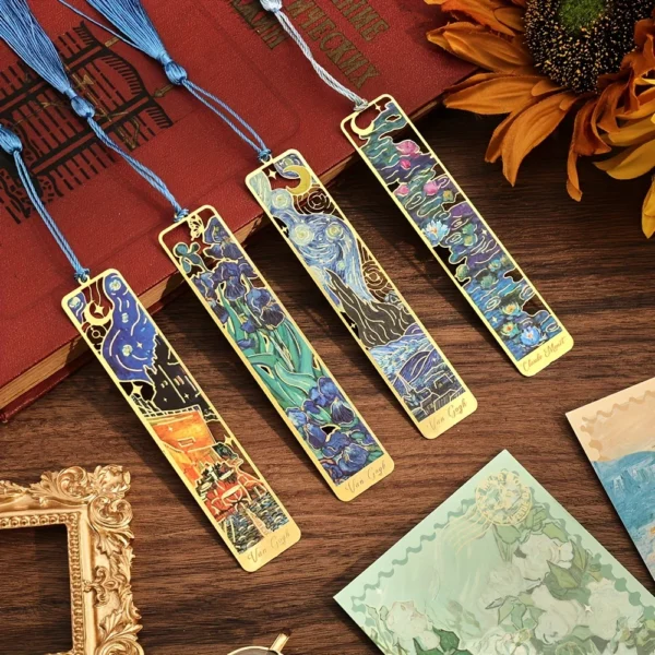 S033650ad53984ff9a4549e6264b967ce8.webp Vintage Oil Painting Metal Bookmark with Tassel