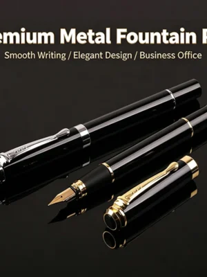 Black & Gold Metal Fountain Pen