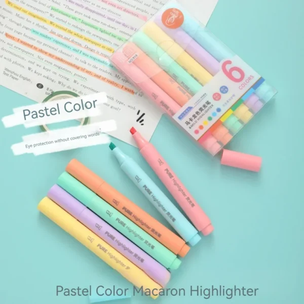 Pastel Macaron Highlighter Set (6 pcs)