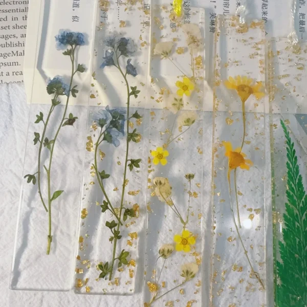 Pressed Flower Resin Bookmark with Tassel