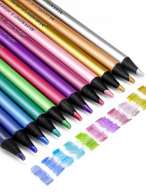 S471c6a9ccd354a51ac6adb1c5204be7cl.webp Metallic Coloured Pencil Set (12 Colours)