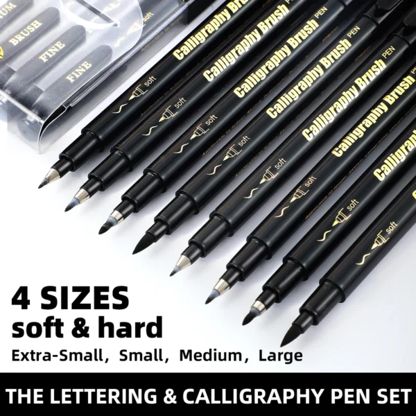 S5053fdbffd9a4238aef7de24424f716e3.webp Black Brush Pen Hand Lettering Set (4 pcs)