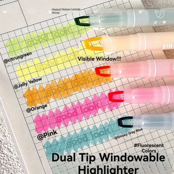 Window Tip Double-Ended Highlighters (5 pcs)