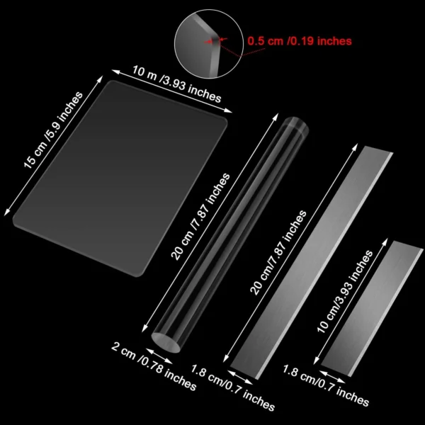 Acrylic Clay Roller & Cutter Tool Set (4 pcs)