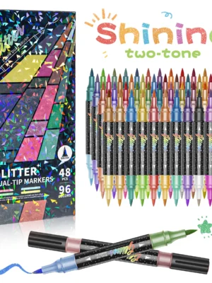 S62501effb9094260ba52588409445e3aH.webp Dual Tip Glitter Brush Markers