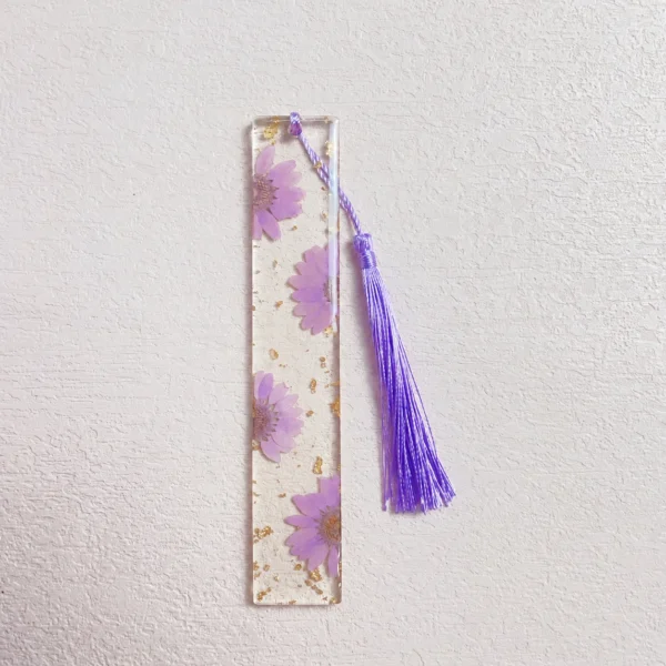 Pressed Flower Resin Bookmark with Tassel