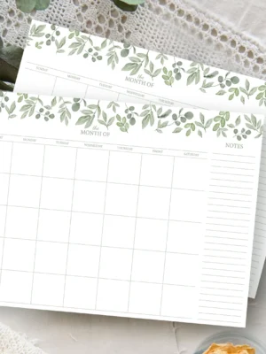 A4 Undated Monthly Planner Pad (24 Sheets)