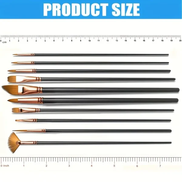 Nylon Flat Paint Brush Set (12 pcs)