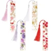 Pressed Flower Resin Bookmark with Tassel