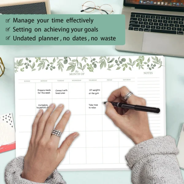 S794bfb7c22c34e4d9ca943008b41ecf4G.webp A4 Undated Monthly Planner Pad (24 Sheets)