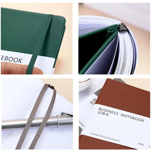Handmade Leather Cover Dotted Notebook A5