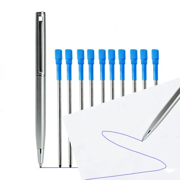 S8356f9b1078c41a3a4823c9036667daeG.webp Mini Stainless Steel Pocket Pen with 10 Refills