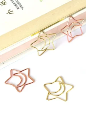 S8fa7ee5cad284db7b9efa5c603a3eda53.webp Moon & Star Gold Paper Clips (50 pcs)