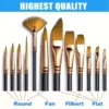 Nylon Flat Paint Brush Set (12 pcs)