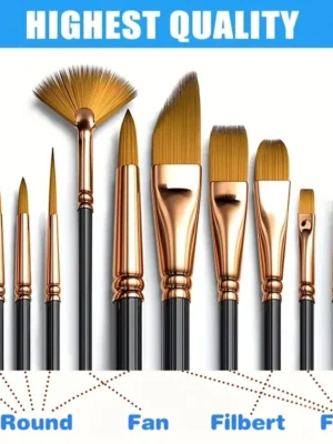 Sbd406309b79a4e1194fbde61deae4c80Y.webp Nylon Flat Paint Brush Set (12 pcs)
