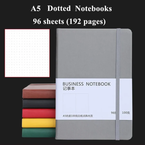 Handmade Leather Cover Dotted Notebook A5