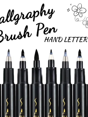 Black Brush Pen Hand Lettering Set (4 pcs)