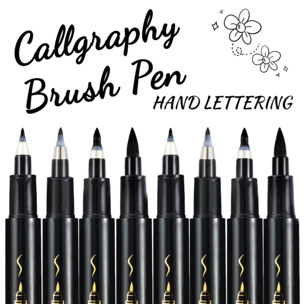 Se4c8ef01351547d1b0f000f8840579a4O.webp Black Brush Pen Hand Lettering Set (4 pcs)