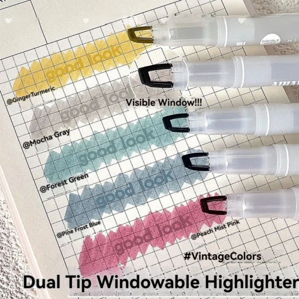 Window Tip Double-Ended Highlighters (5 pcs)