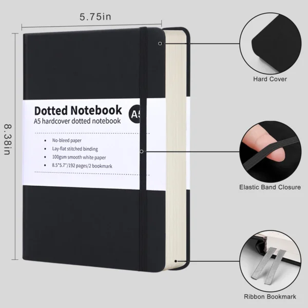 Sff264e985878408ebffb477475df9d35I.webp Classic Hardcover Dotted Journal A5 (192 Pages)